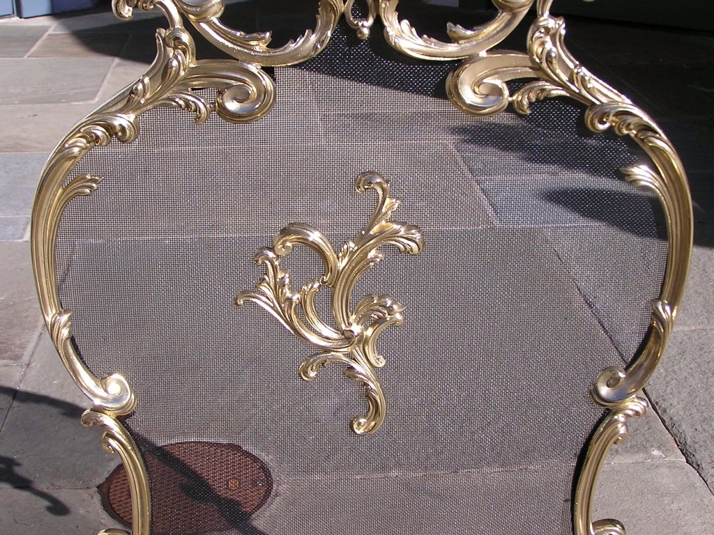 French Brass Rococo Fire Screen For Sale 2