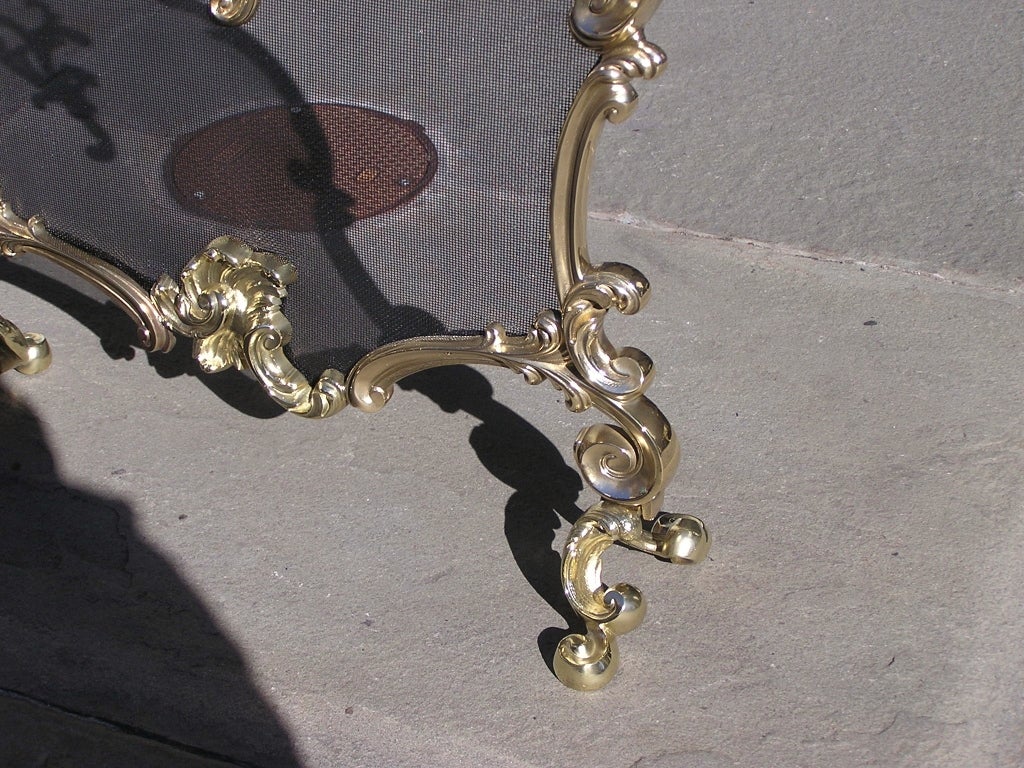 French Brass Rococo Fire Screen For Sale 3