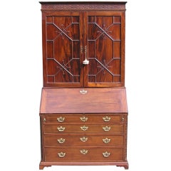 English Mahogany Secretary with Blind Door Bookcase. Circa 1770 3