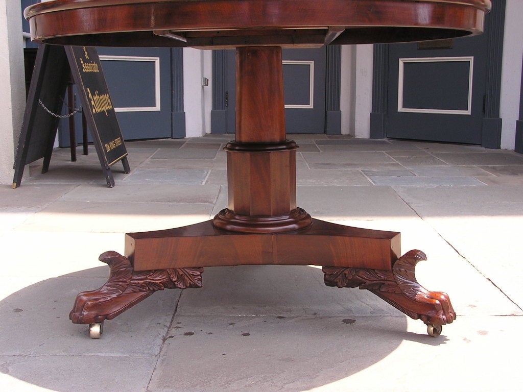 19th Century American Mahogany Center Table .Philadelphia , Circa 1815,
