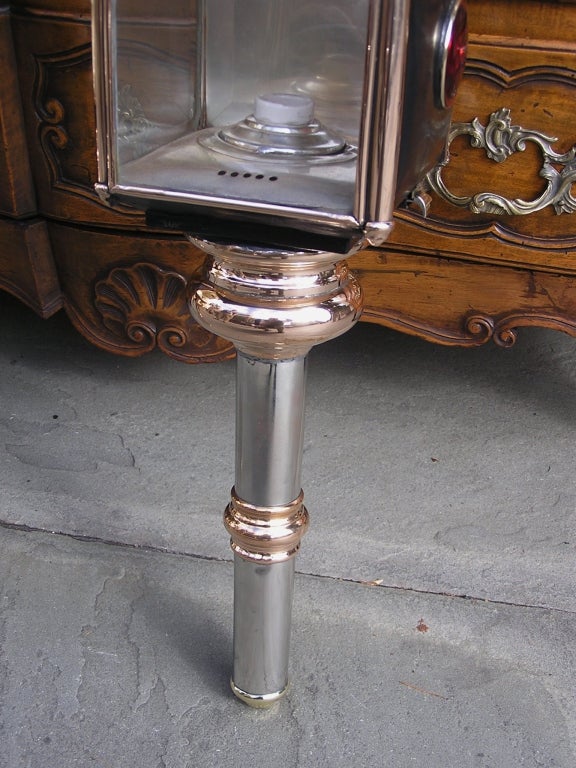 Coach-Laternen aus amerikanischem Nickel, Silber und Messing, Rochester, NY, Paar  Ca. 1830 im Angebot 2