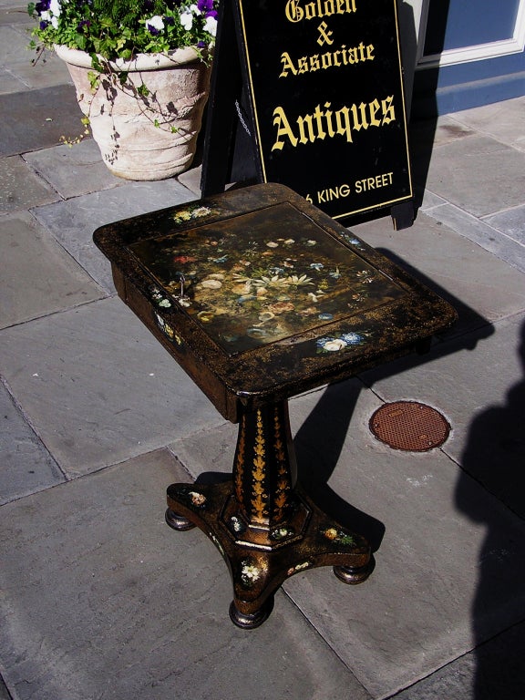 19th Century French Paper Mache Writing Table For Sale