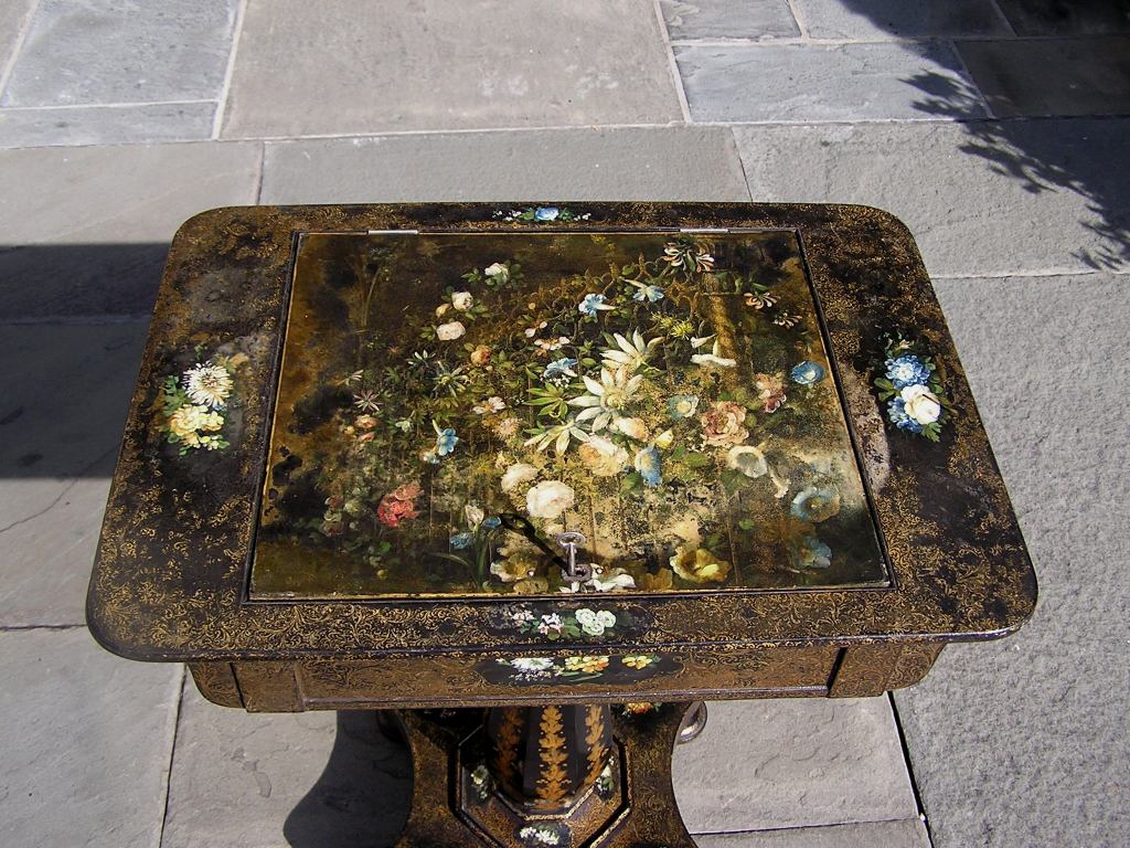French Paper Mache Writing Table For Sale 3