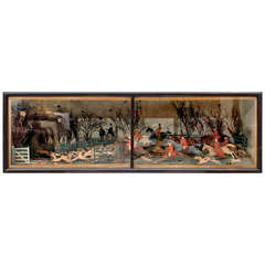 19th Century English Fox Hunt Shadowbox Diorama