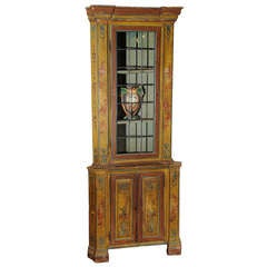 Antique Painted Venetian corner cabinets/cupboard