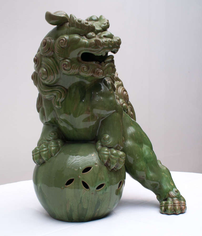 Large Japanese Ceramic Foo Dog Circa 1900 1