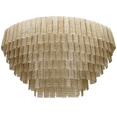 Impressively Large Venini Style, Smoke Murano Glass Chandelier 6