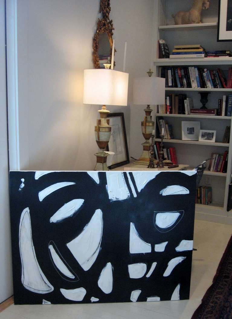 Original Signed Black and White Abstract by Karina Gentinetta 3