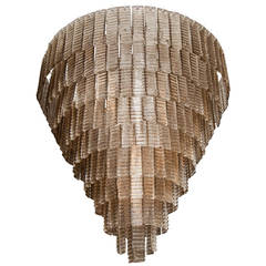 Large Venini Style Smoke Murano Glass Round Chandelier 10