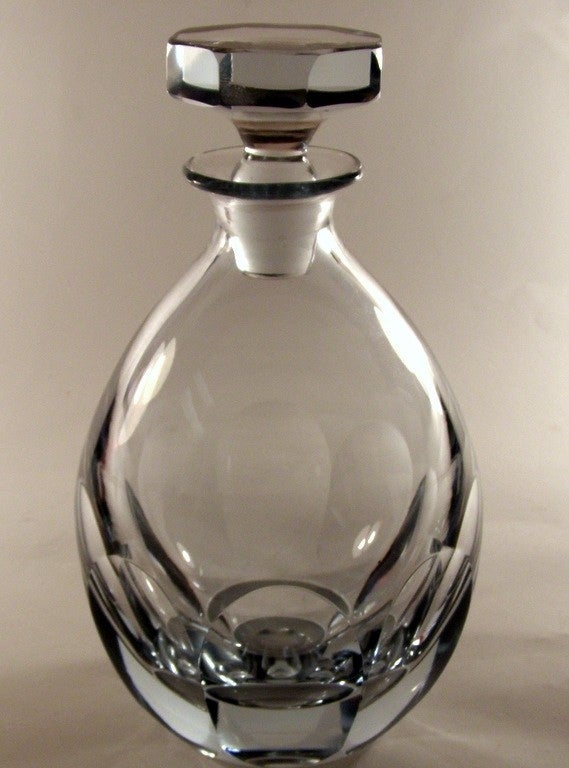 Spectacular Swedish Crystal Decanter by Strombergshyttan, Signed