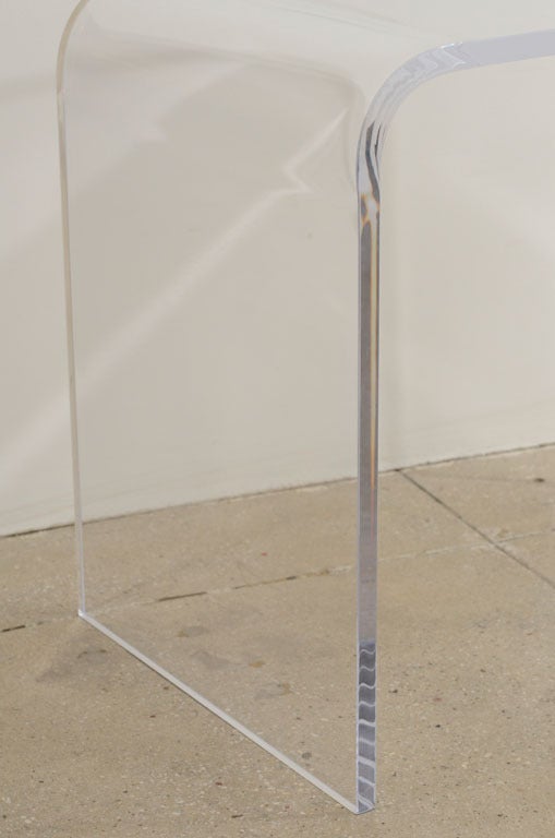 American Timeless Mid Century Modern Style Waterfall Lucite Side Tables