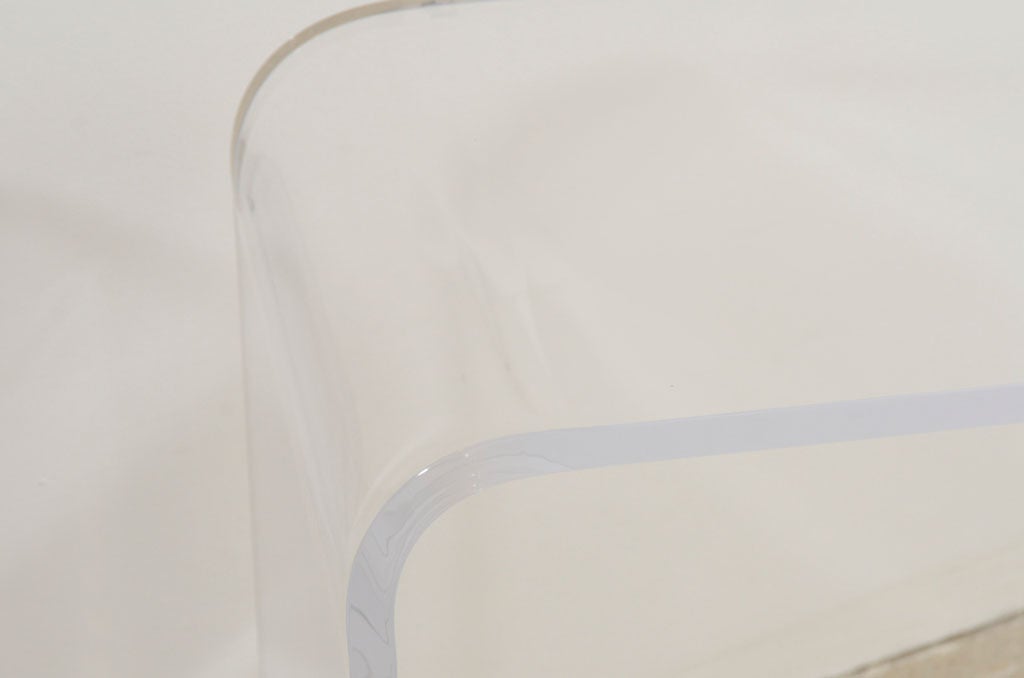 20th Century Timeless Mid Century Modern Style Waterfall Lucite Side Tables