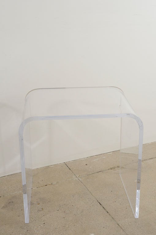 Timeless Mid Century Modern Style Waterfall Lucite Side Tables 1