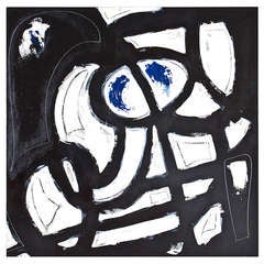 Original Black and White Signed Abstract Painting by Karina Gentinetta