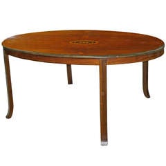 Victorian Inlaid Walnut Loo Top Coffee Table 19th Century