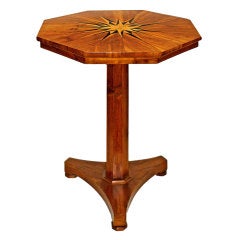 Biedermier Inlaid Walnut Side Table 19th Century