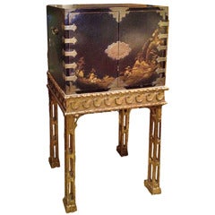 18th C William and Mary Style Japanned Cabinet on Stand