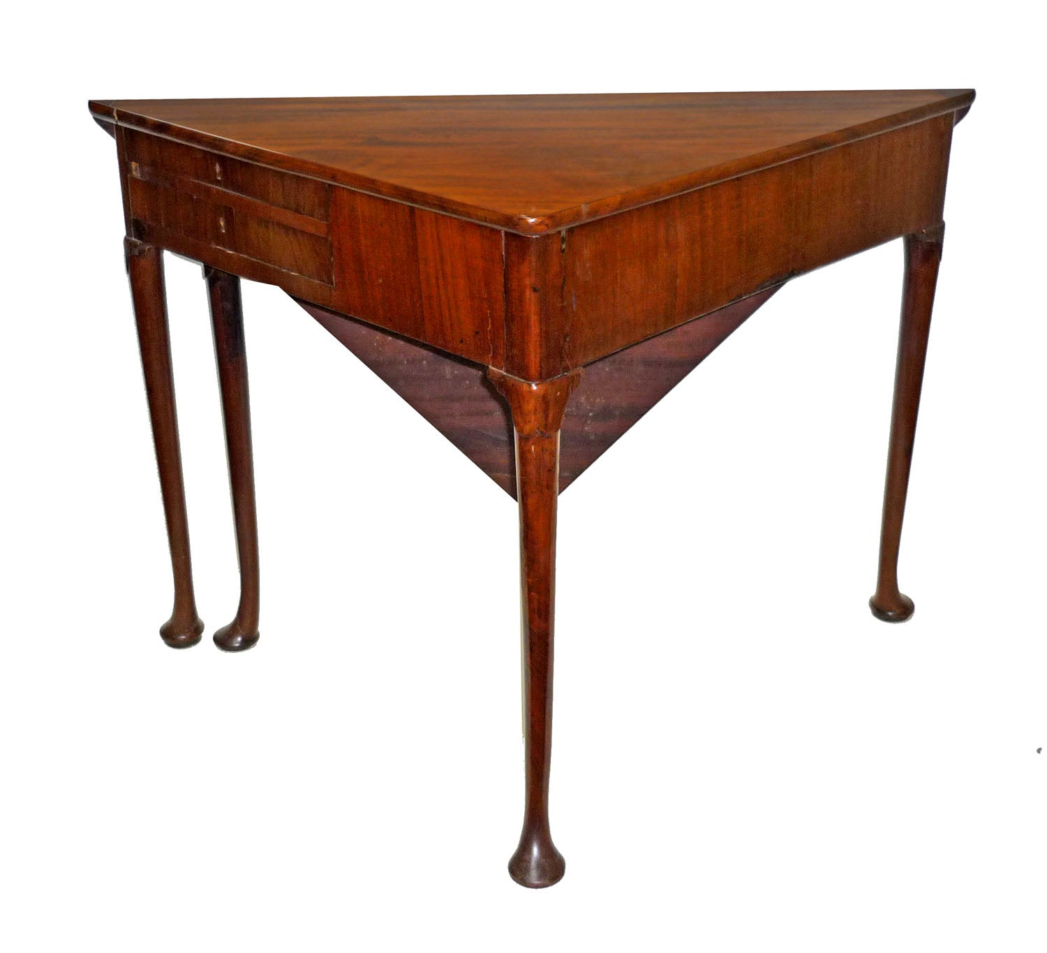 18th Century George III Mahogany Corner Handkerchief Table