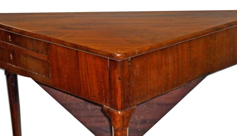 Rococo 18th Century George III Mahogany Corner Handkerchief Table