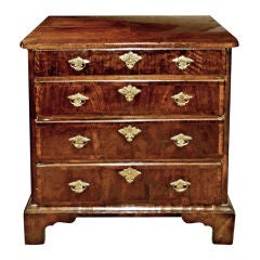 18th C George II Walnut and Cross - Banded Bachelors Chest