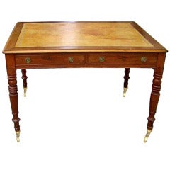 English Regency Leather Inset Writing Table Library Desk circa 1820-40
