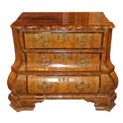 18th Century Dutch Inlaid Yew Wood Bombe Chest of Drawers