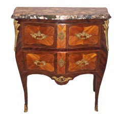 18th Century Louis XV Inlaid Tulip and Kingswood Commode