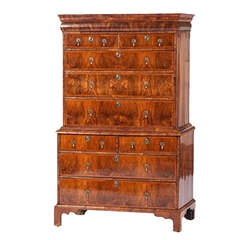 Late 17th Century William and Mary Walnut Veneered Chest on Chest