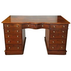 English 19th Century Regency Style Mahogany, Double-Pedestal Desk