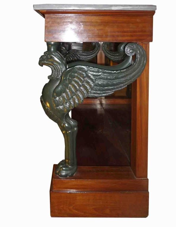 Early 19th Century French Empire Period Mahogany Console Table