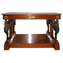 Early 19th Century French Empire Period Mahogany Console Table