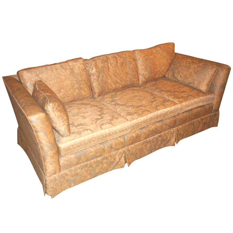 Fortuny Upholstered Tuxedo Style Skirted Sofa