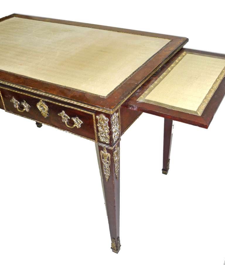 19th Century Louis XVI Style Ormolu Mounted Walnut Bureau Plat