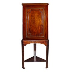 Antique George III Mahogany Corner Cabinet on Stand