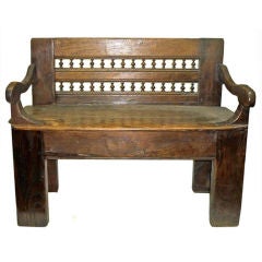 19th Century French Provincial Brittany Oak Bench