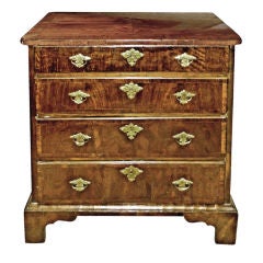 18th C George II Inlaid Walnut and Cross-Banded Bachelors Chest