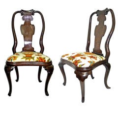 Pair of Walnut Queen Anne Dining Chairs