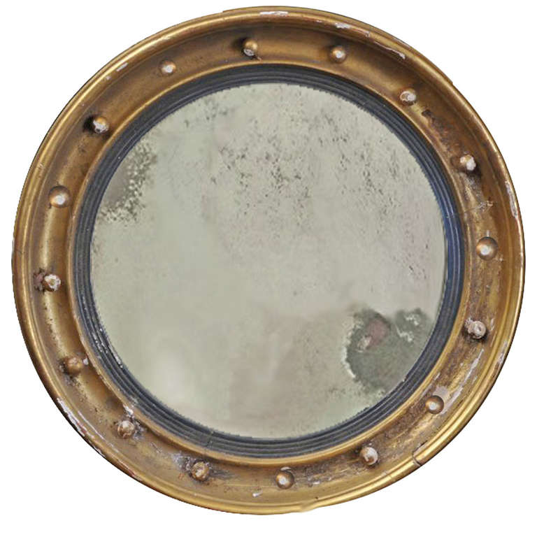 19th Century American or English Regency Giltwood Bulls-Eye Mirror