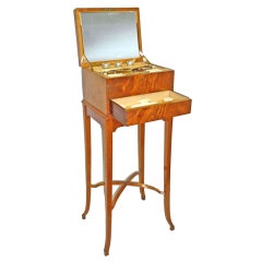 Antique English Satinwood Dressing Box on Stand