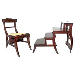 Regency Style Mahogany Metamorphic Chair Library Steps