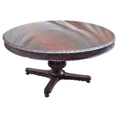 19th Century Anglo Indian Round Rosewood Dining Table