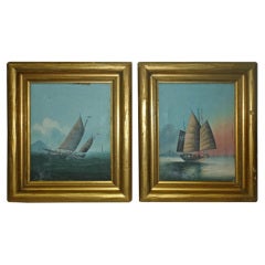 19th Century Chinese Export 'China Trade' Oils on Canvas