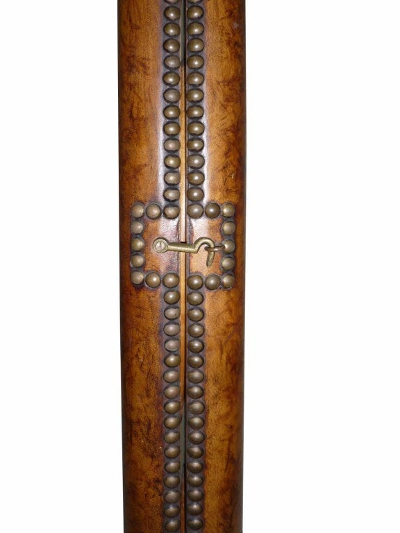 English Country House Leather Uphostered Folding Library Ladder