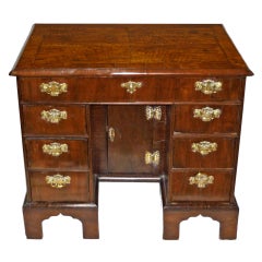 18th Century George II Figured Walnut Kneehole Desk