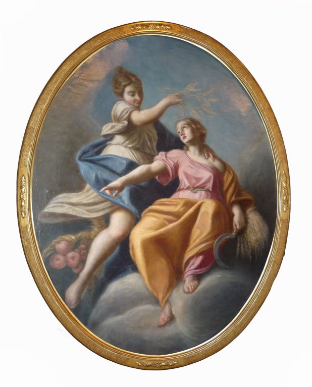 18th Century Italian School Oil on Canvas in a Giltwood Frame
