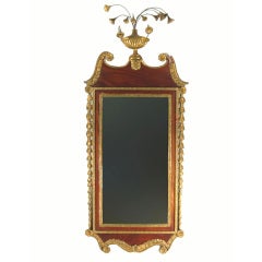 18th Century Federal Mahogany and Giltwood Looking Glass