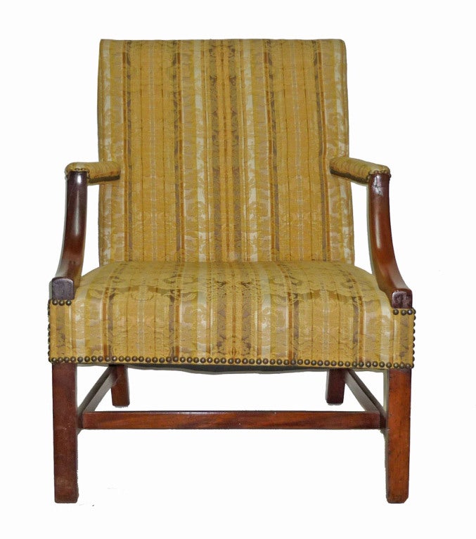 18th Century George III Mahogany Library Arm Chair