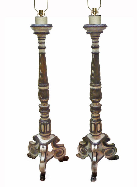 Large Pair of  Regence Torcheres /  Floor Lamps 18th Century