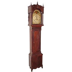 Pennsylvania Walnut and Veneered Tall Case Clock by Isaac Reed