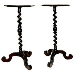 17th Century Pair of William and Mary Inlaid Walnut Stands